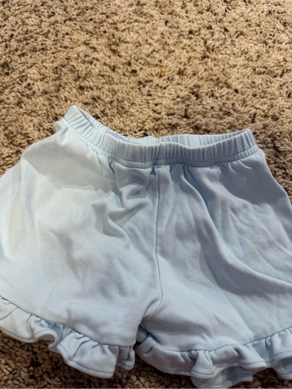 Toddler Light Blue Ruffle Hem Shorts